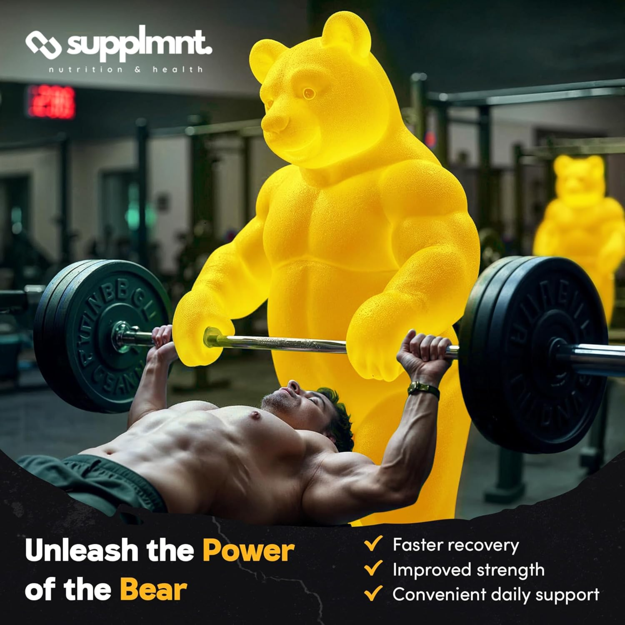 Supplmnt. Creatine B12 L-Taurine Pineapple Gummies 30 Days