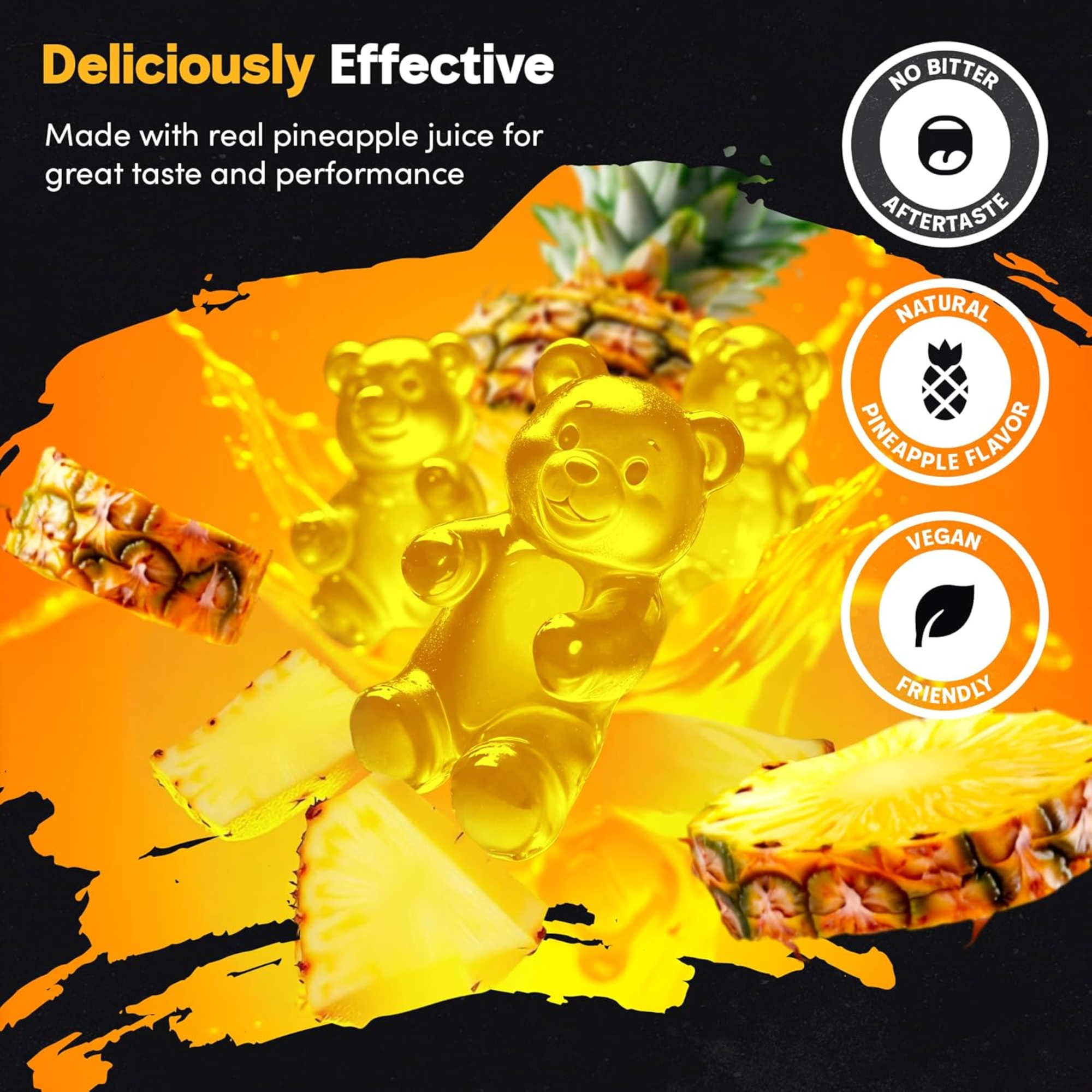 Supplmnt. Creatine B12 L-Taurine Pineapple Gummies 30 Days