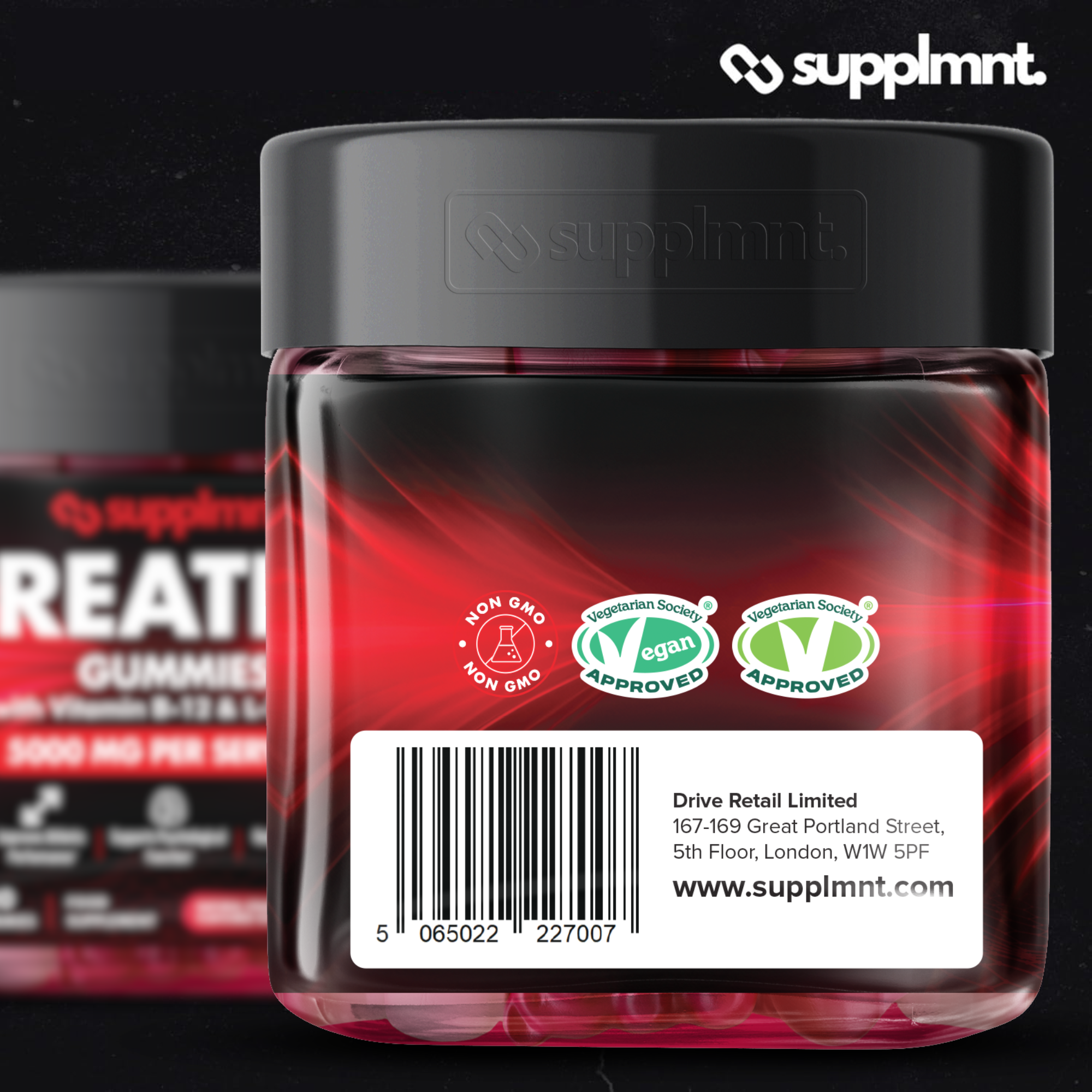 Supplmnt. Creatine Blueberry and Strawberry Gummies 60 Days