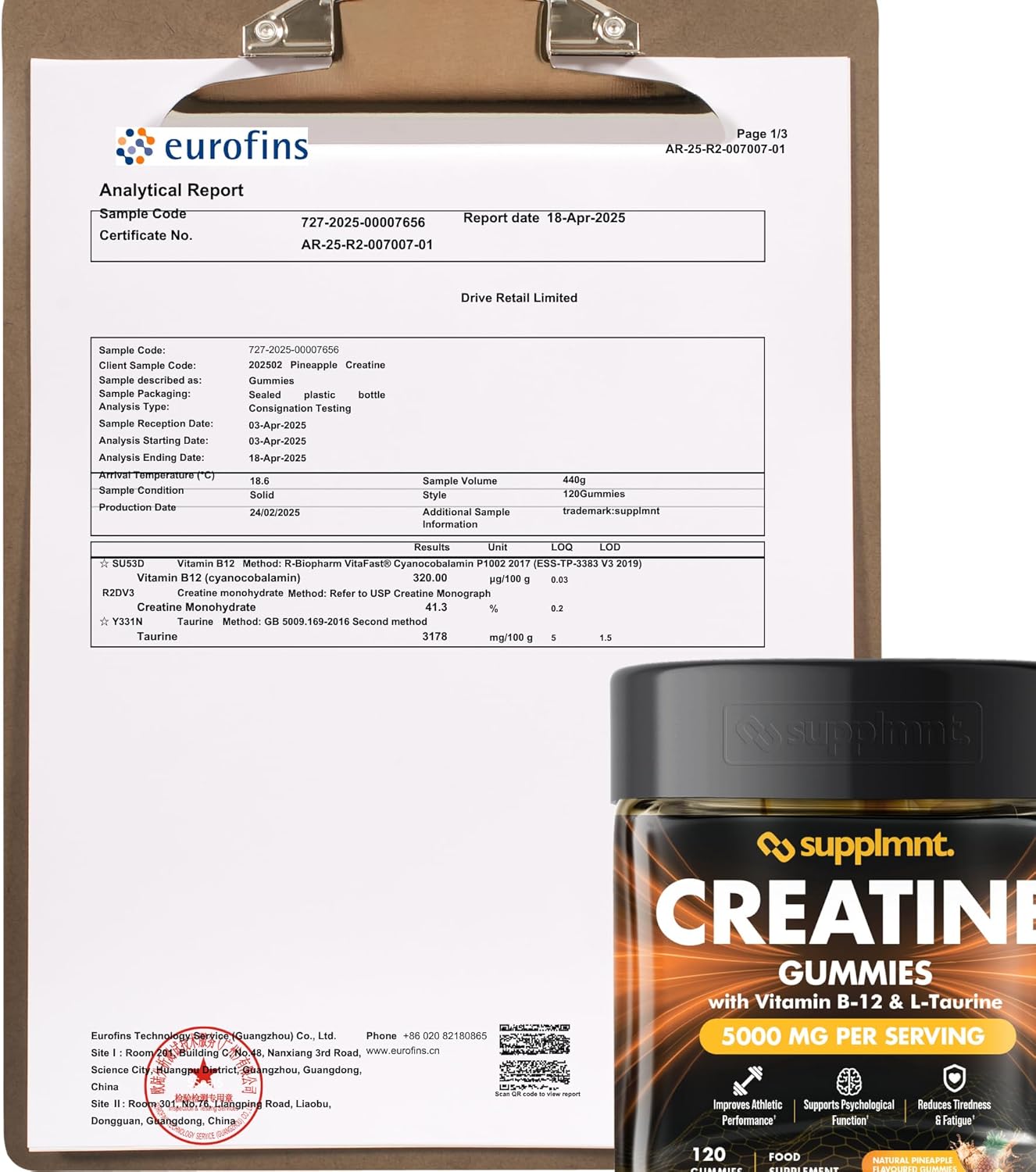 Supplmnt. Creatine Pineapple and Blue Raspberry Gummies 60 Days