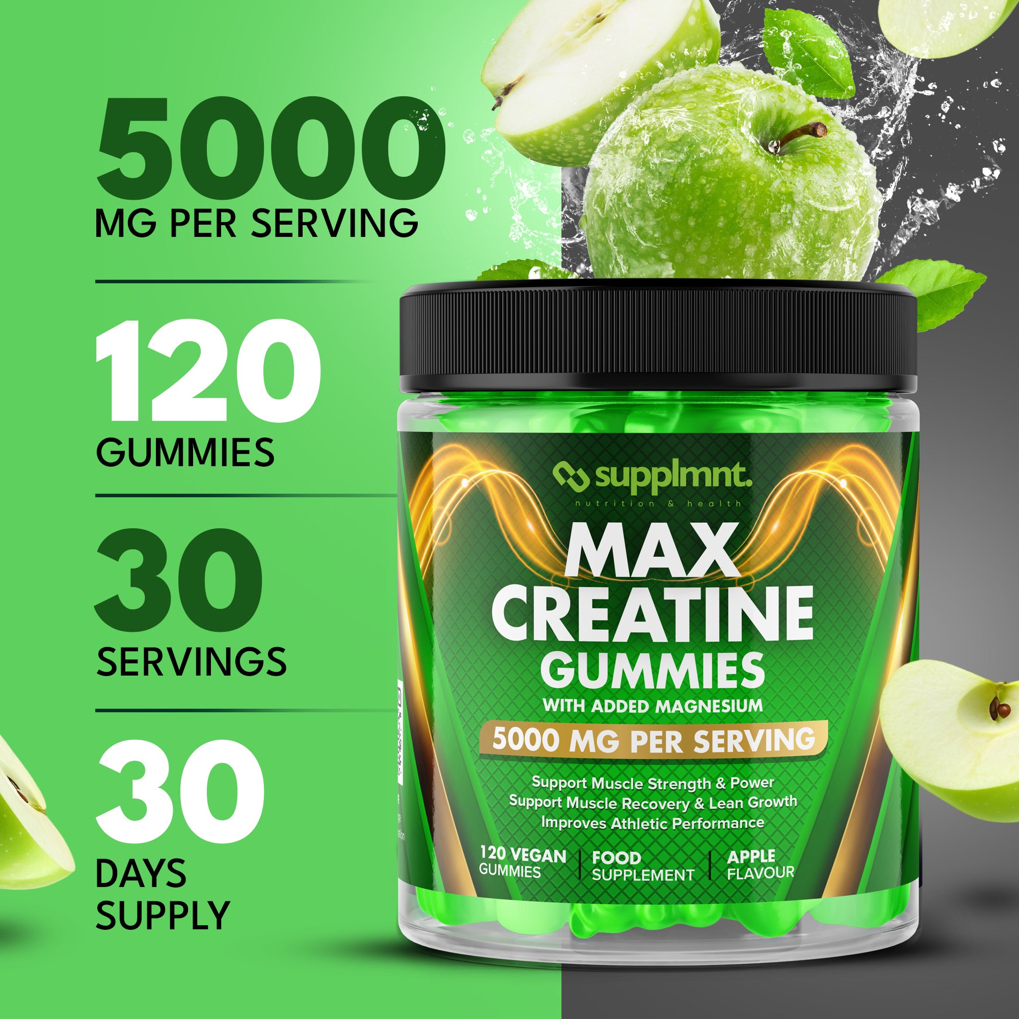 Creatine Bundle - 2 x Creatine Gummies - Apple with Magnesium - supplmnt