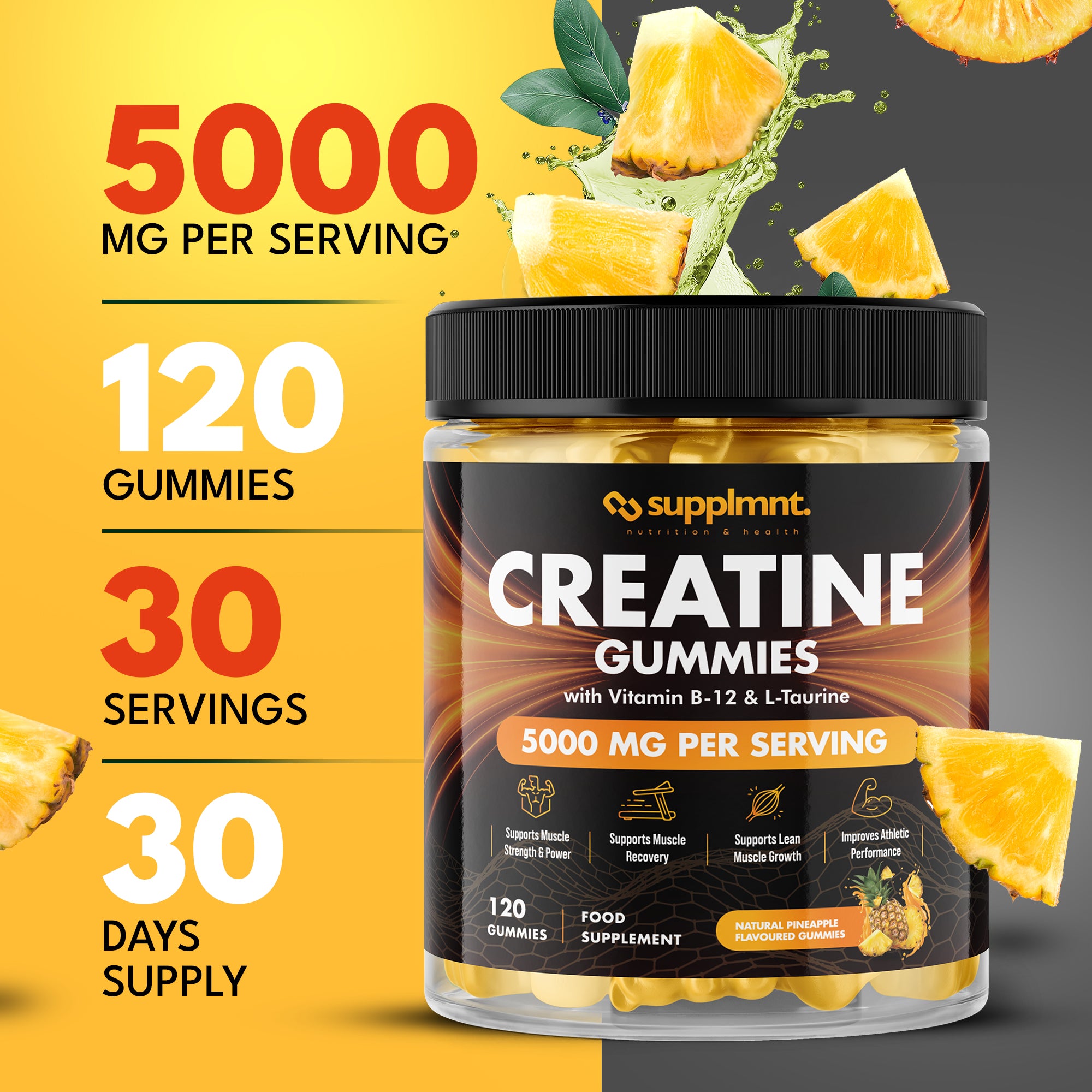 Creatine Bundle - 2 x Creatine Pineapple Gummies with B12 & L-Taurine - supplmnt