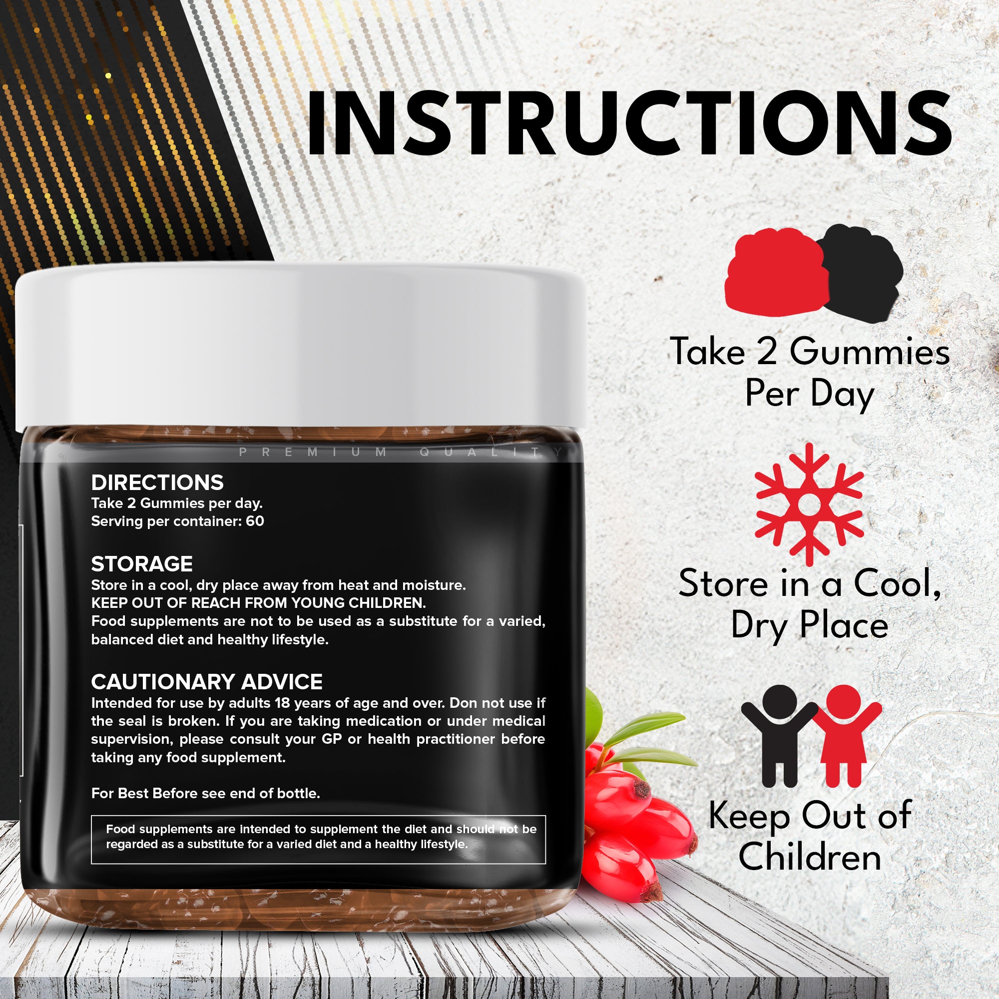 Berberine Gummies - 120-Day Supply, 1500mg Berberine with 1000mg Ceylon Cinnamon, 2.4mg Vitamin B12 & 400mg Magnesium Glycinate - Powerful Metabolism & Immune Support Supplement - Orange Flavour - supplmnt