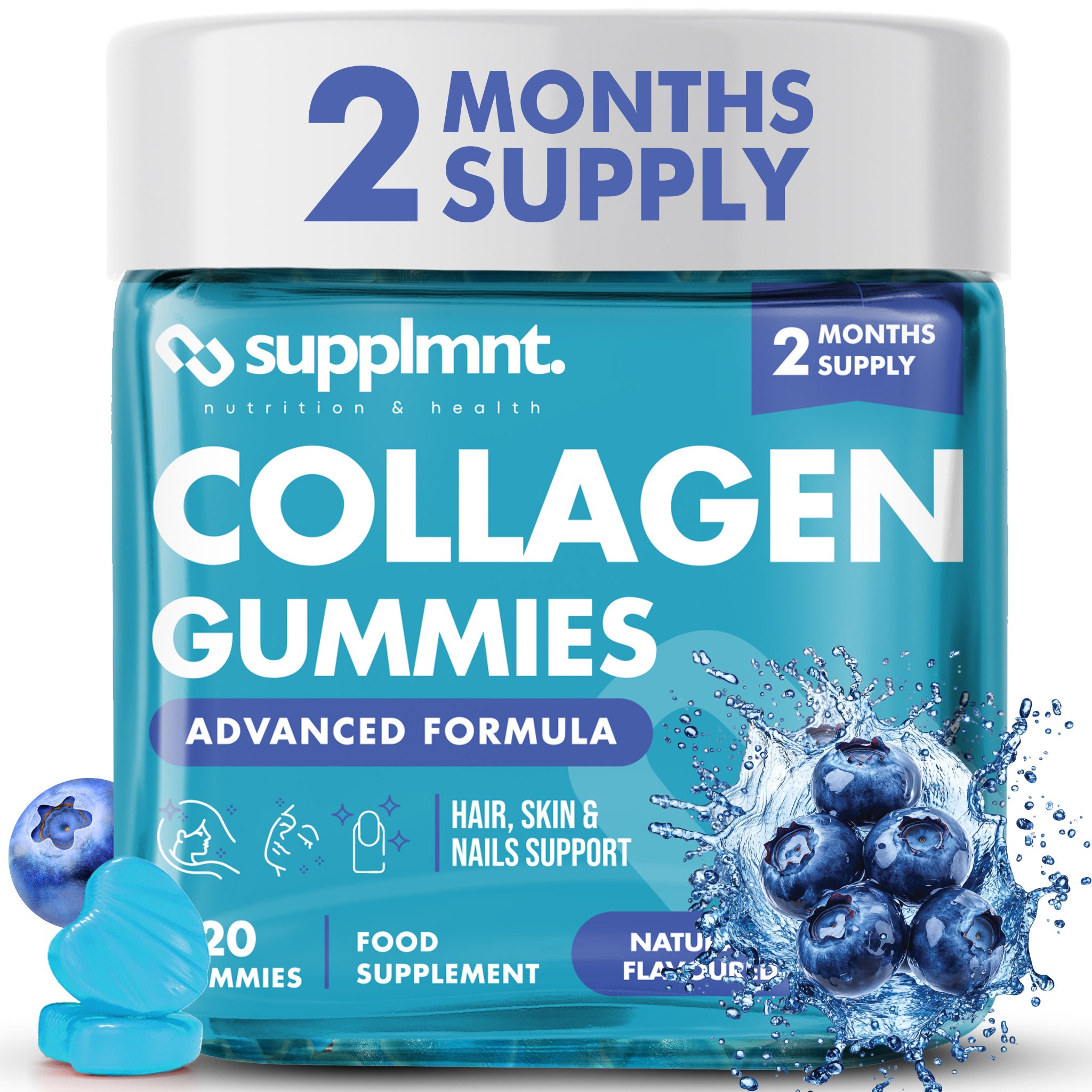 Supplmnt. Marine Collagen Blueberry Gummies 60 Days