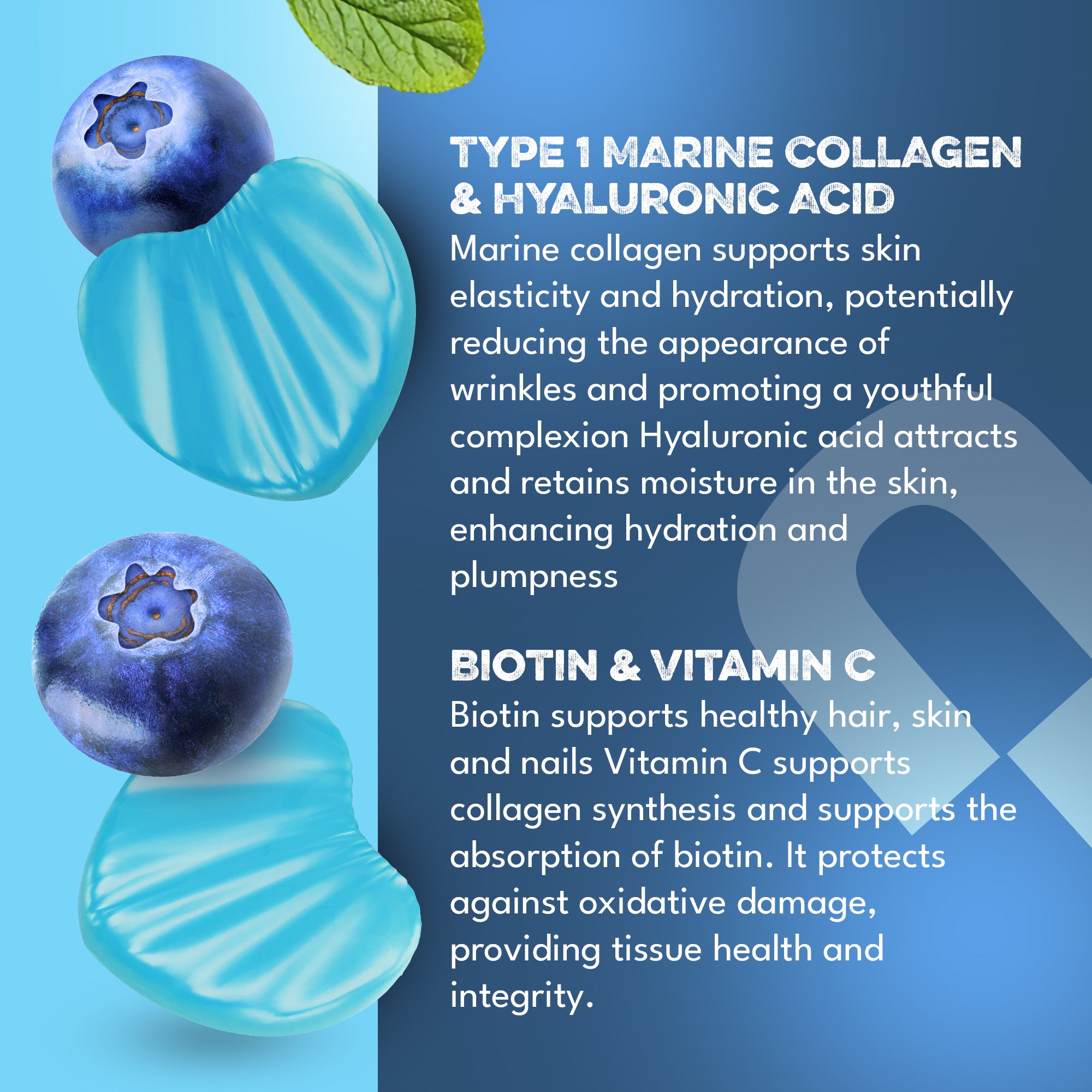 Supplmnt. Marine Collagen Blueberry Gummies 60 Days
