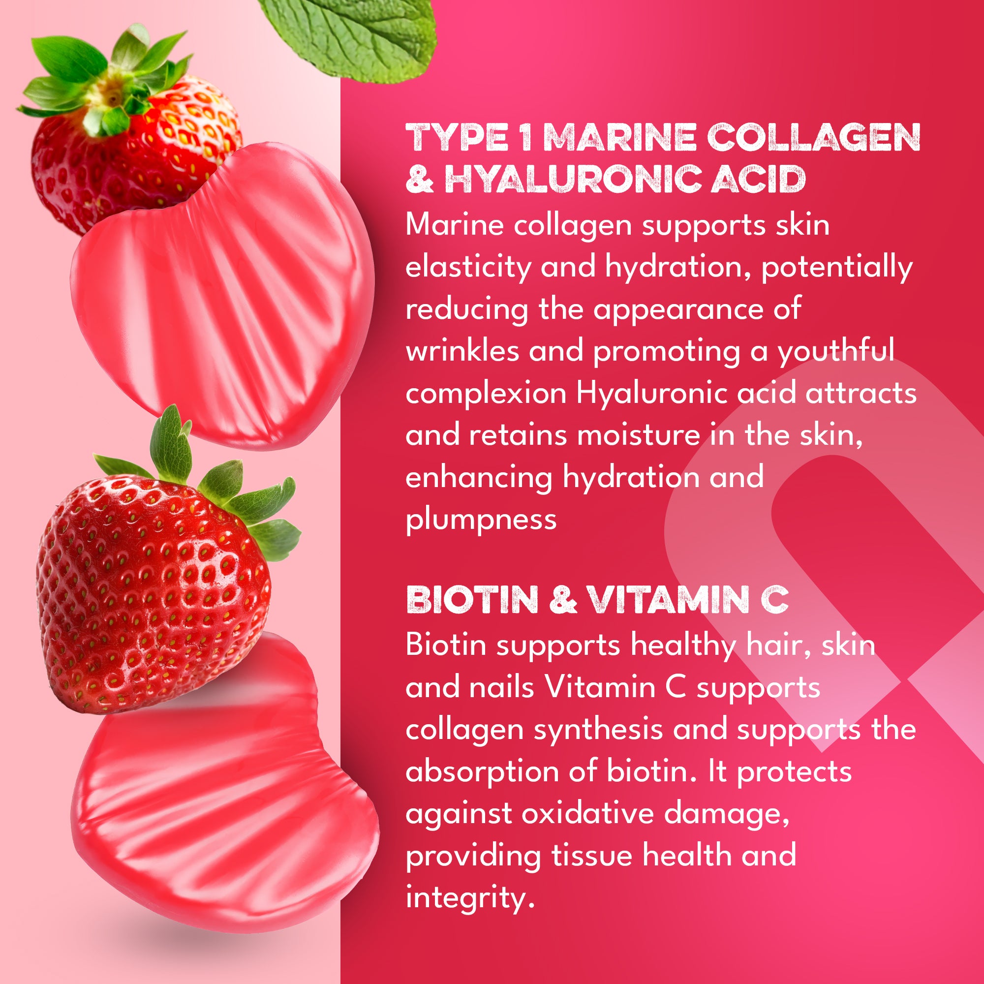 Supplmnt. Marine Collagen Strawberry Gummies 120 Days
