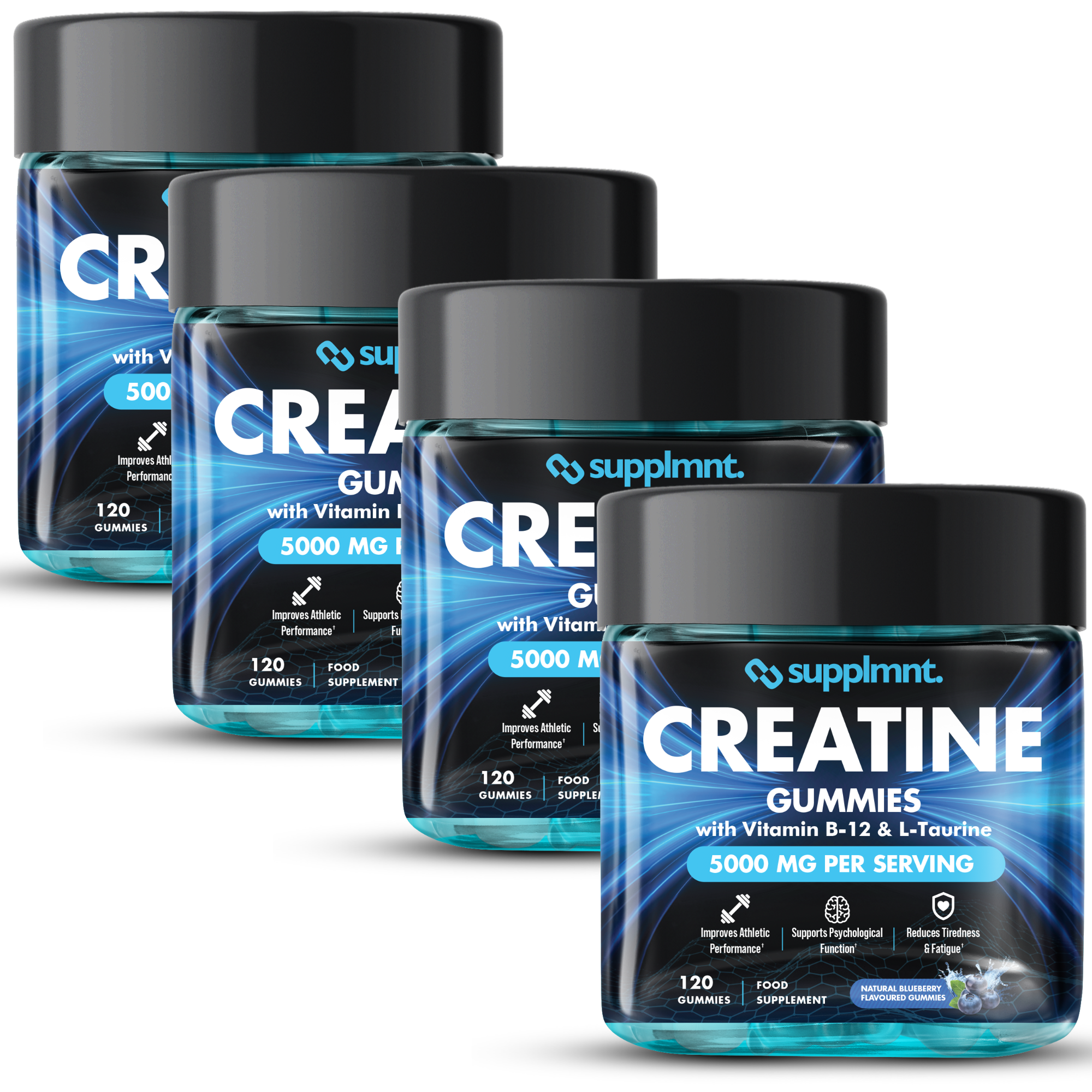 Supplmnt. 4 x Creatine Blueberry Gummies 120 Days