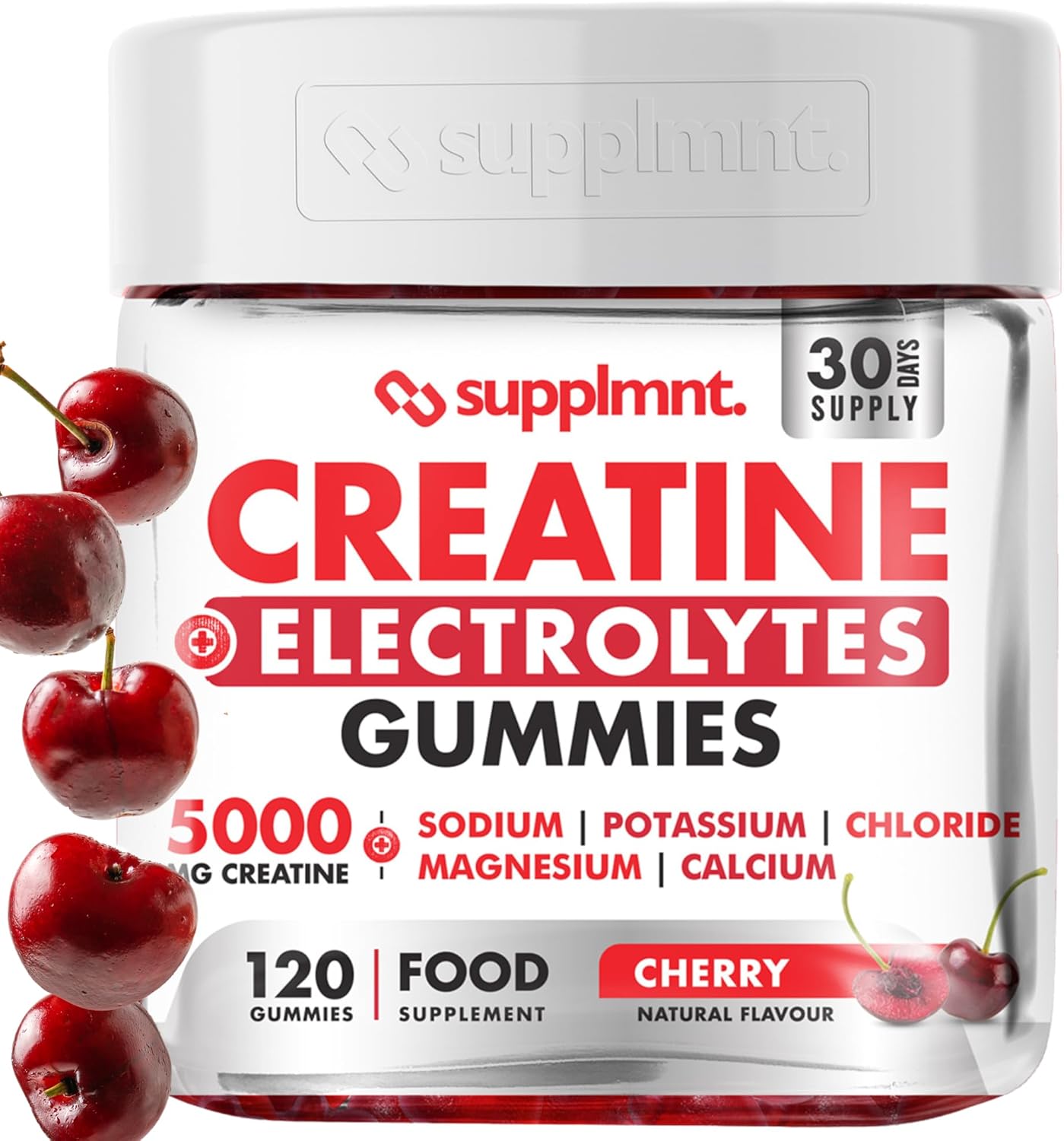 Supplmnt. Creatine Gummies with Electrolytes Cherry Flavour