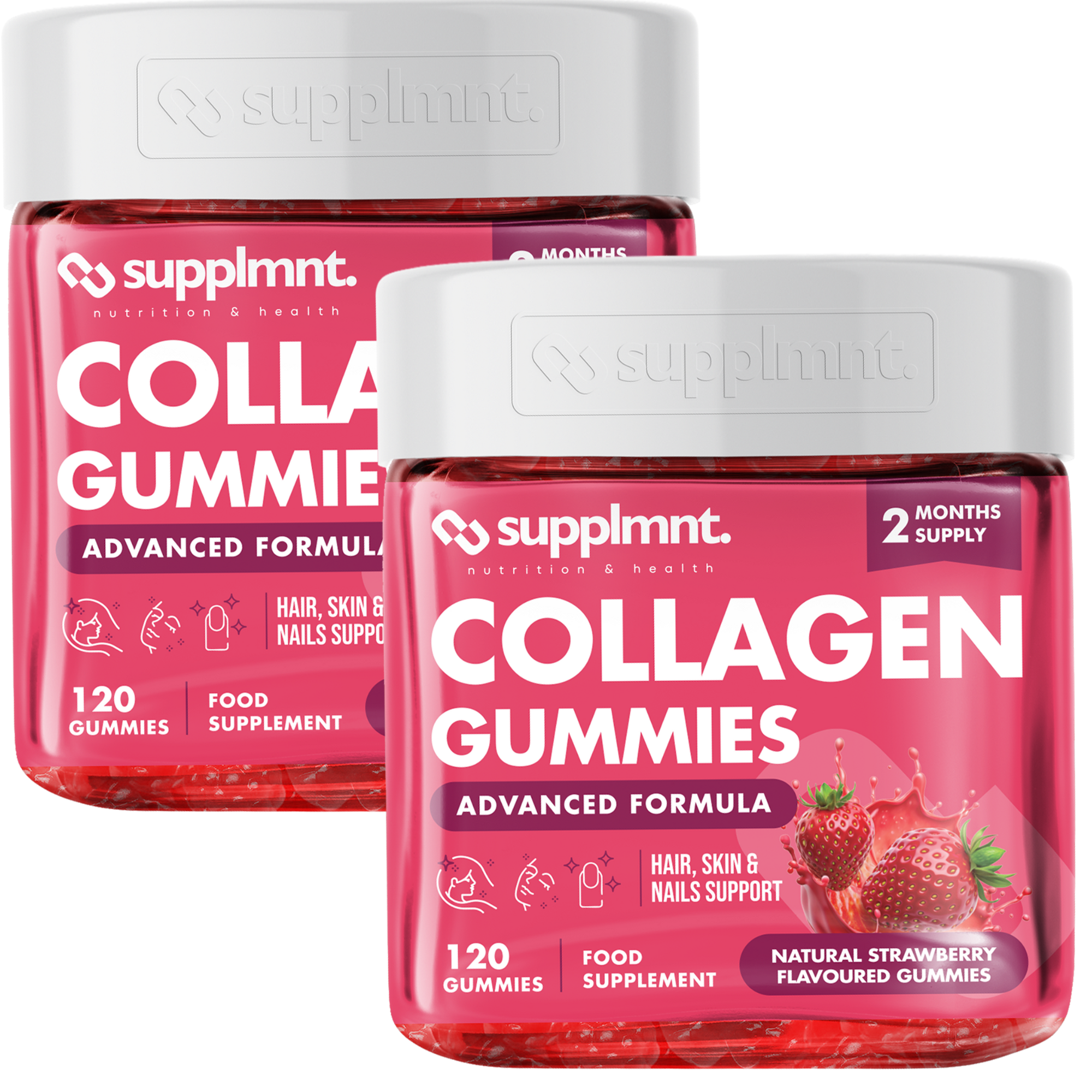 Supplmnt. Marine Collagen Strawberry Gummies 120 Days - supplmnt
