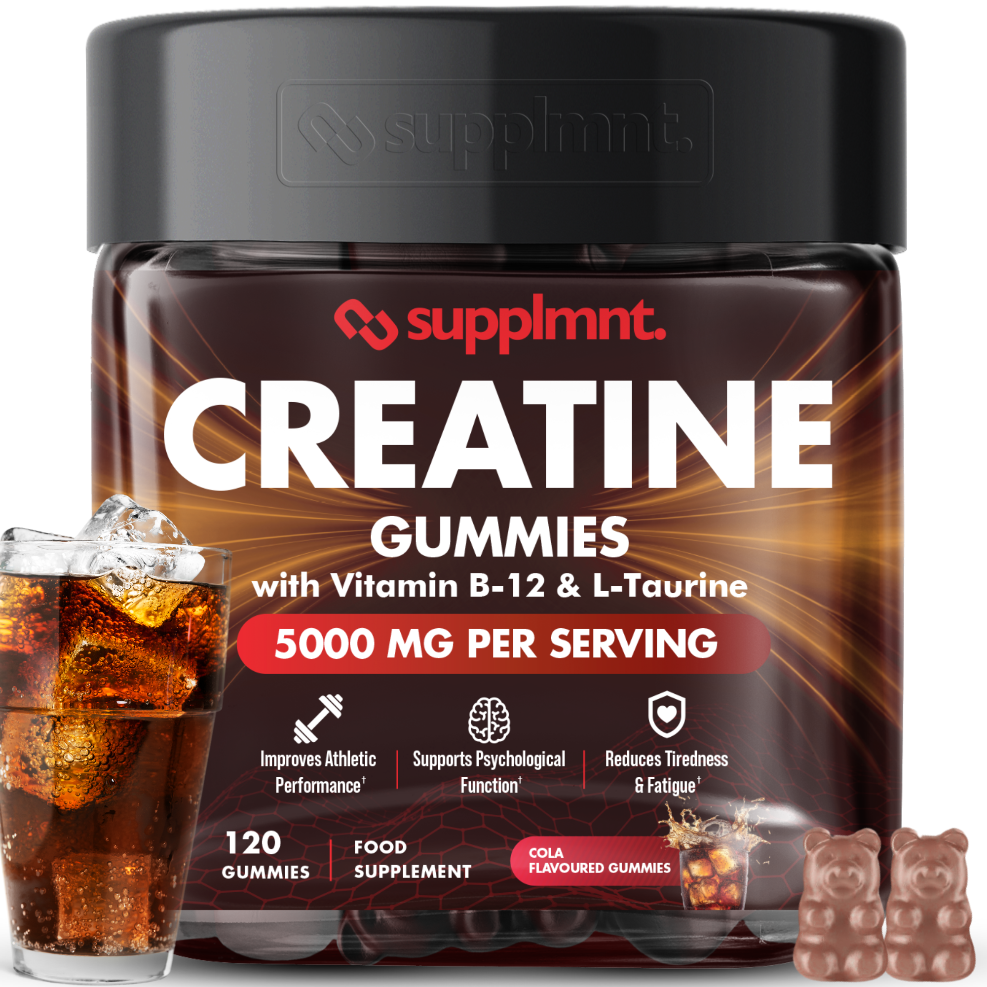 Supplmnt. Creatine  B12 L-Taurine Cola Gummies 30 Days