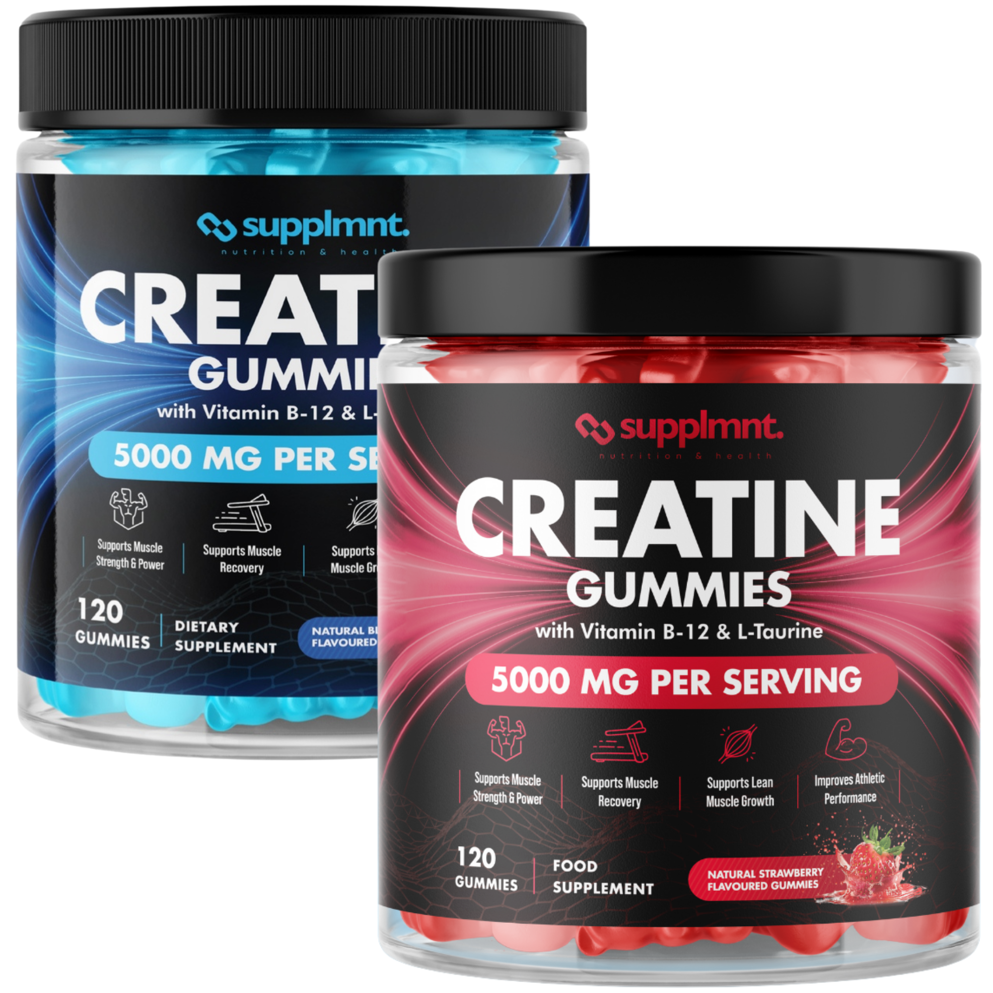 Supplmnt. Creatine Blueberry and Strawberry Gummies 60 Days