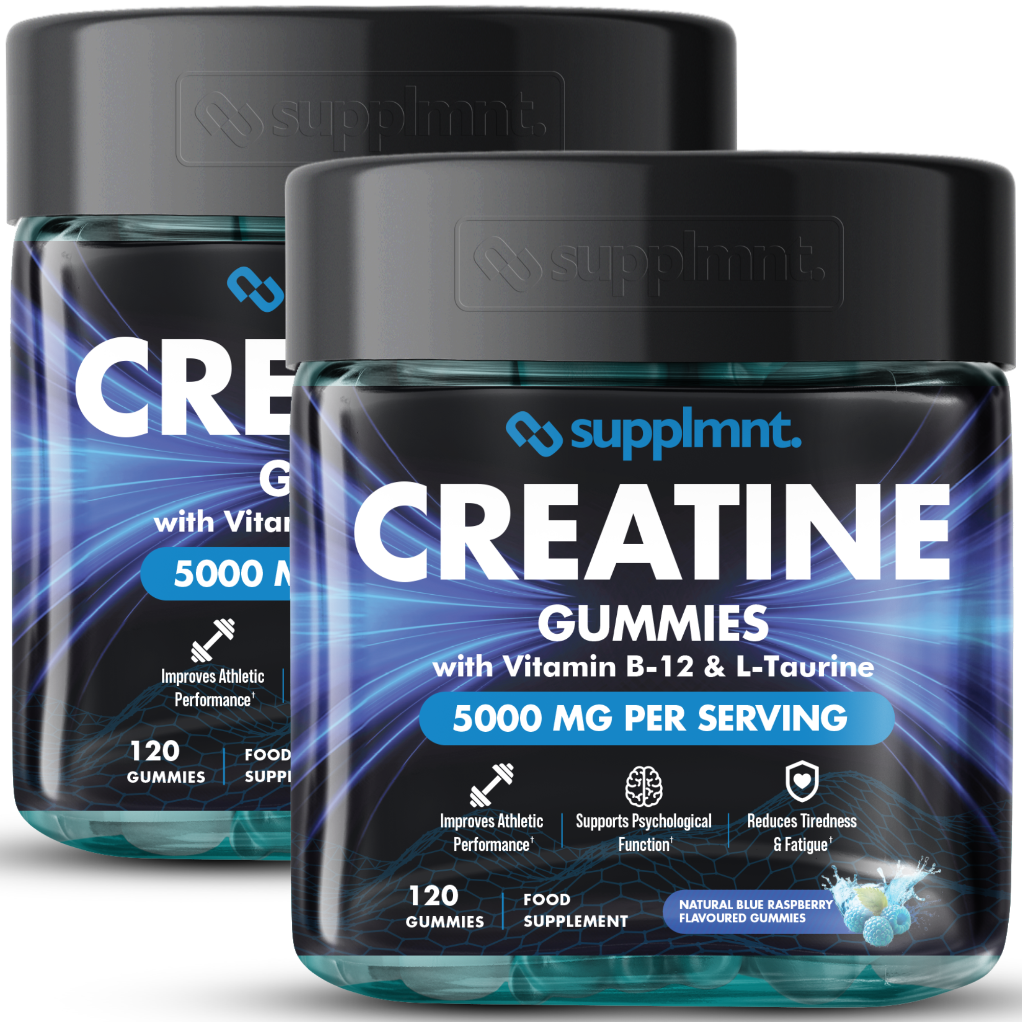 Supplmnt. Creatine  B12 L-Taurine Blue Raspberry Gummies 60 Days