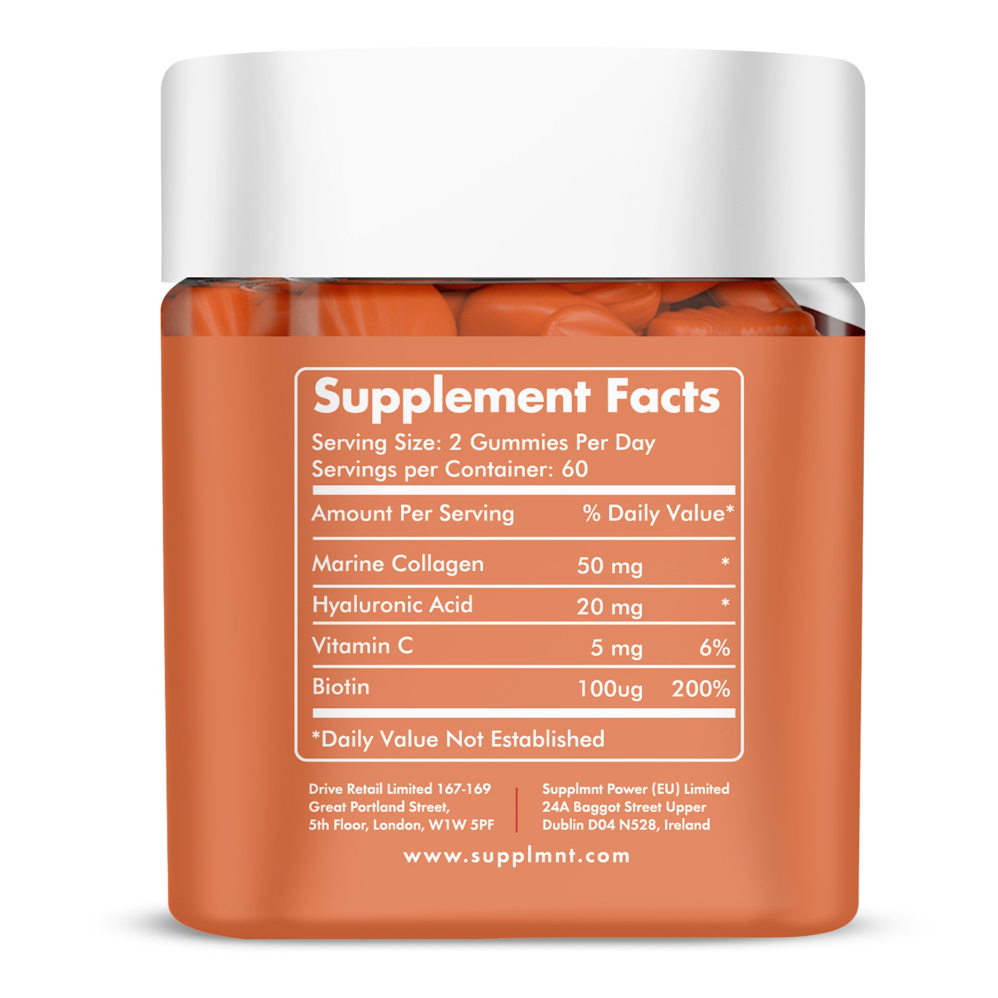 Collagen 4 Months Bundle - 2 x Peach Marine Collagen Gummies with Biotin, Hyaluronic Acid & Vitamin C - supplmnt
