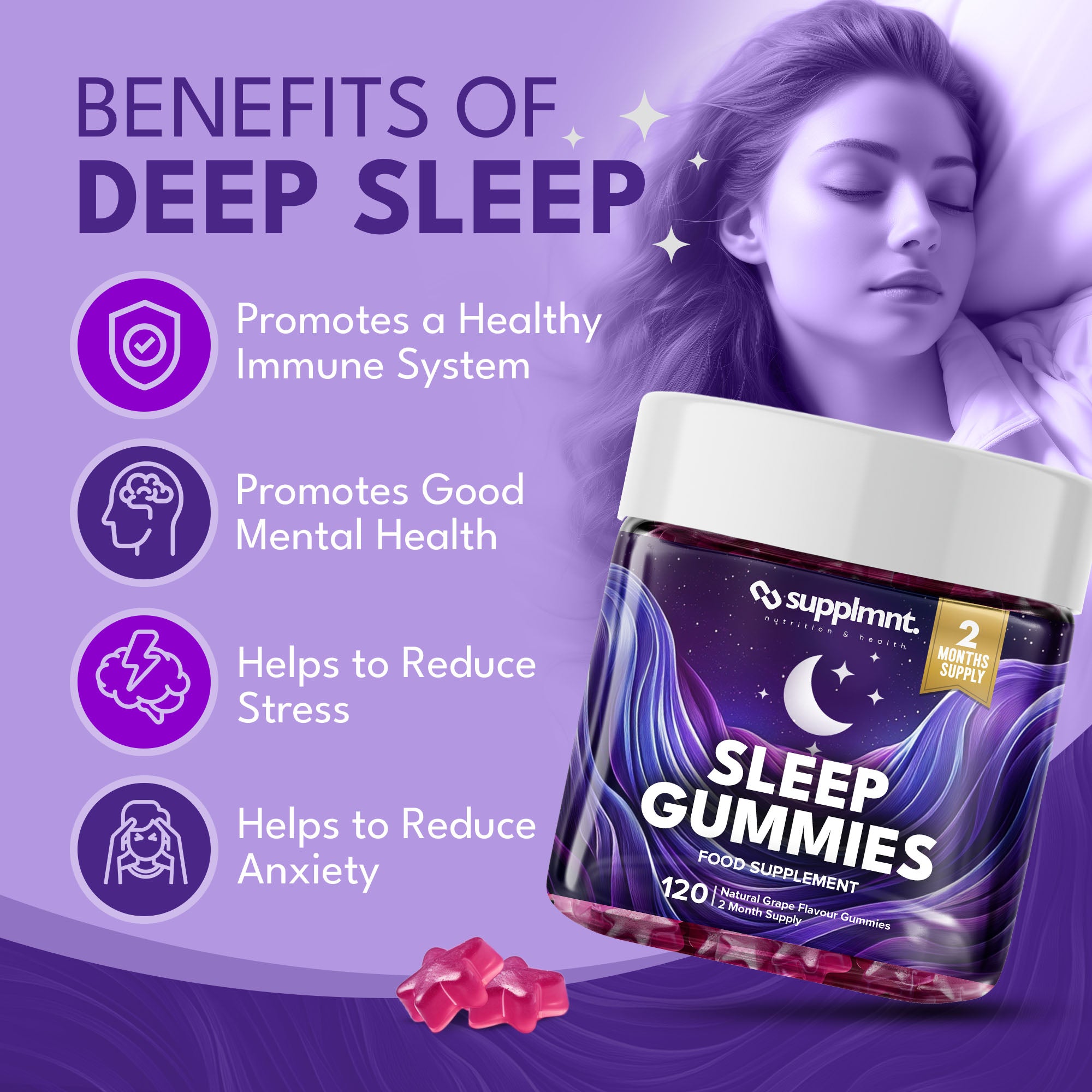 Supplmnt. Sleep Gummies 60 Days - supplmnt