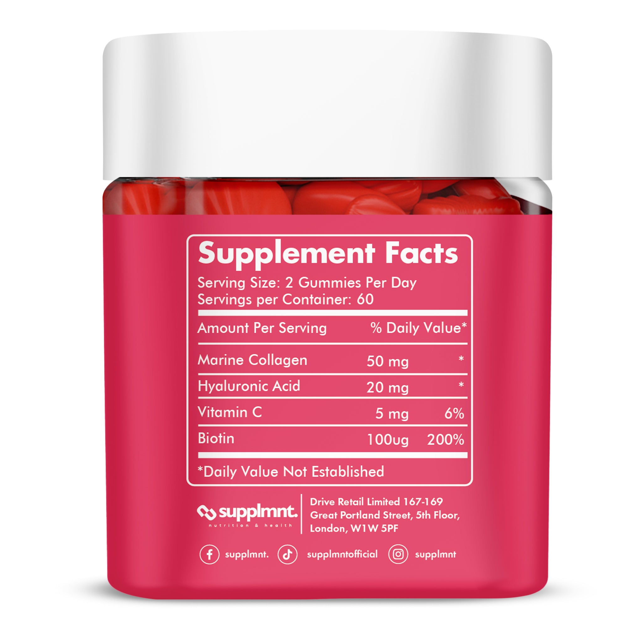 Collagen 4 Months Bundle - 2 x Strawberry Marine Collagen Gummies with Biotin, Hyaluronic Acid & Vitamin C - supplmnt