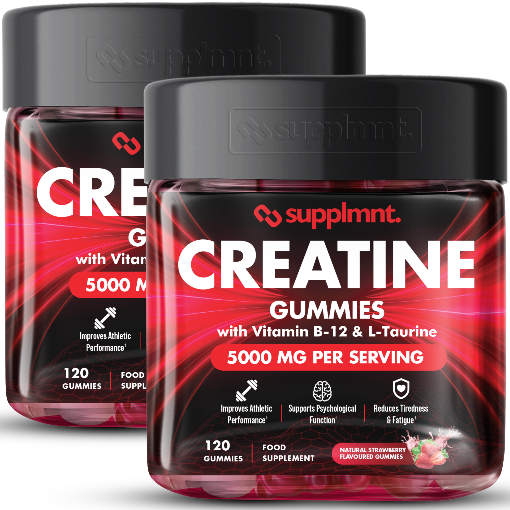 Supplmnt. Creatine Strawberry and Strawberry Gummies 60 Days
