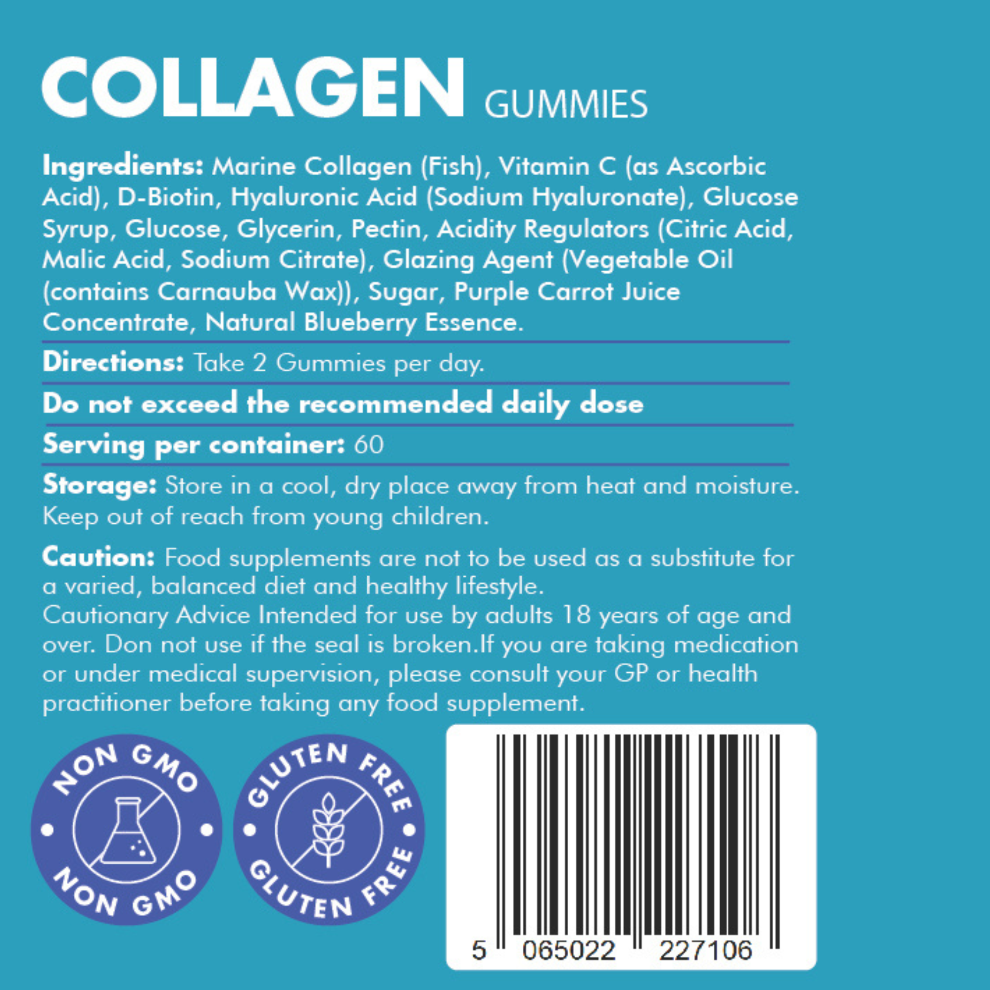 Collagen 4 Months Bundle - 2 x Blueberry Marine Collagen Gummies with Biotin, Hyaluronic Acid & Vitamin C - supplmnt