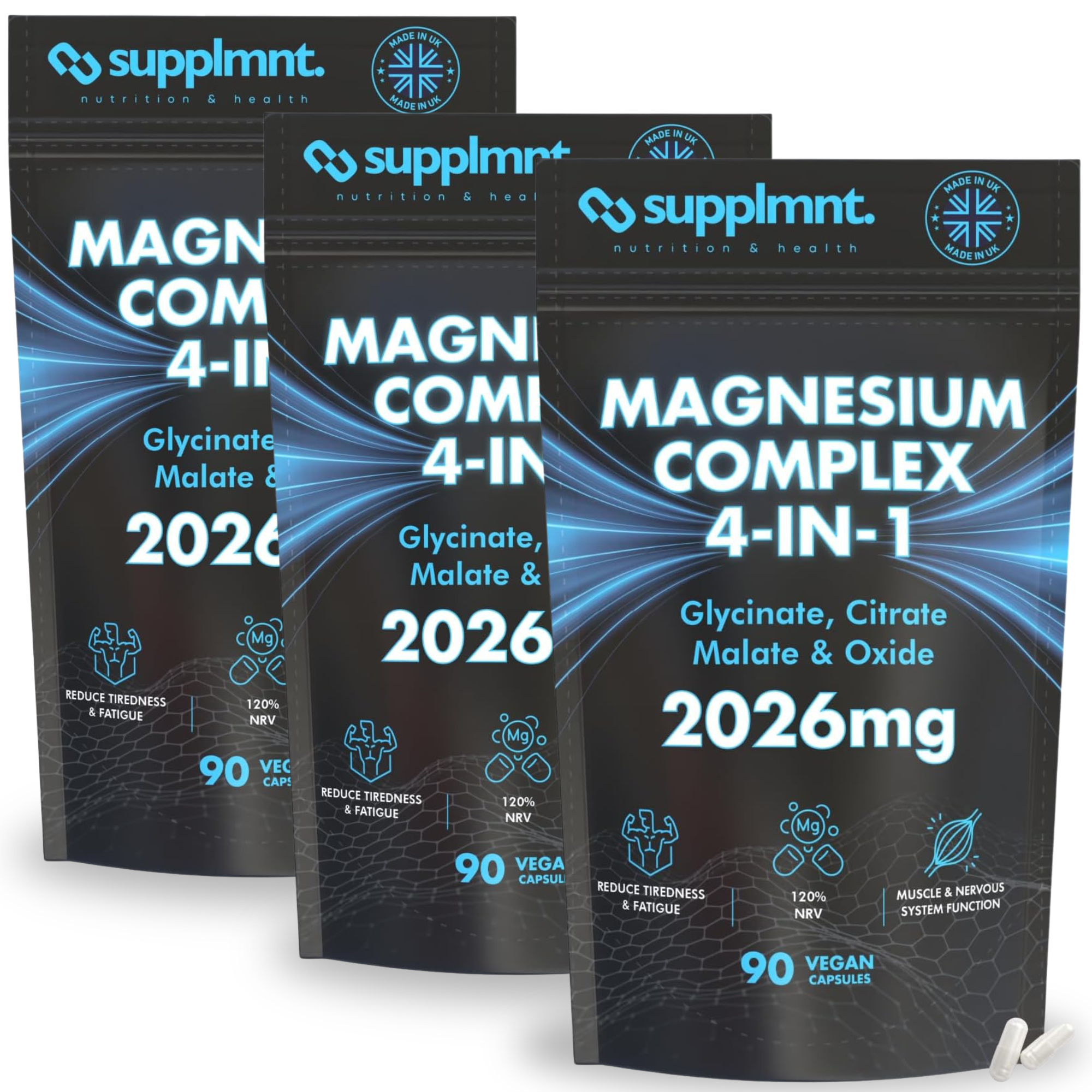 Supplmnt. Magnesium 4in1 Complex Capsules x 3 Pouches