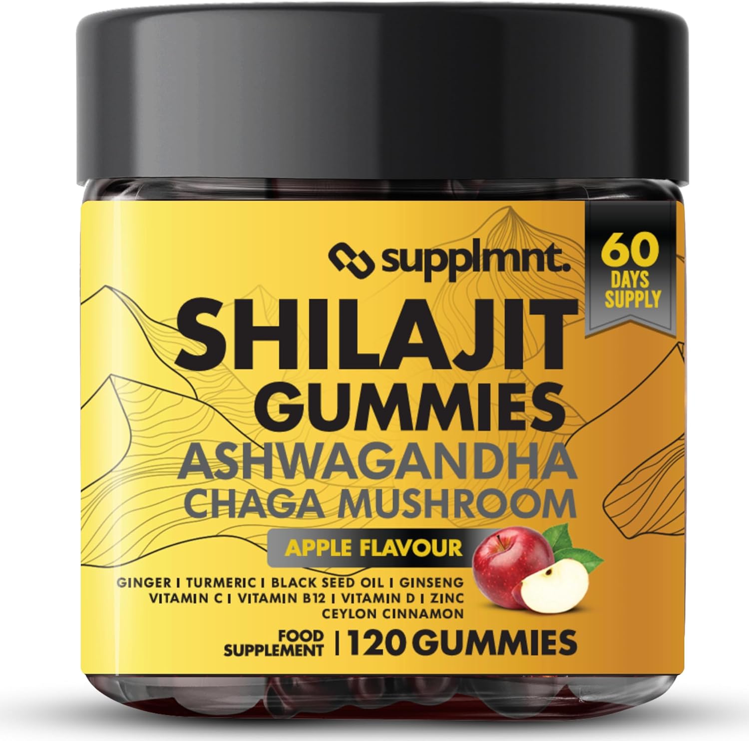 Supplmnt. Shilajit Gummies 60 Days Apple Flavour